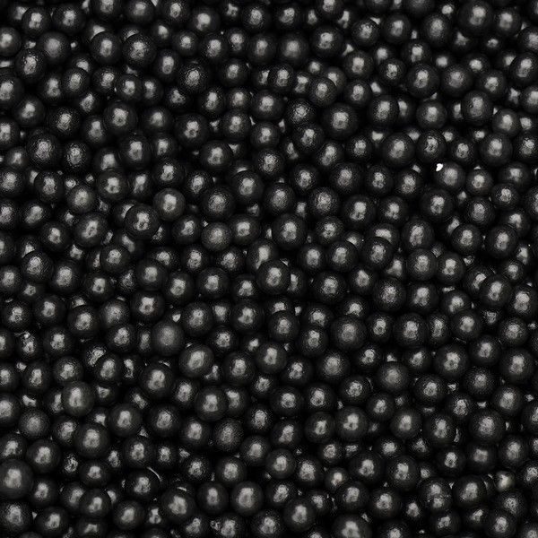 Edible 4mm Black pearlised pearl dragee sugar balls - Party & cake decorations
