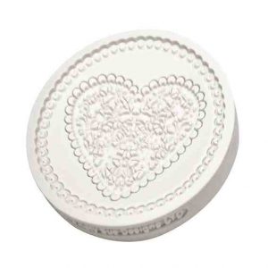 Katy Sue Lace Heart Silicone Mould