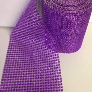 Purple Diamante Effect Ribbon Banding