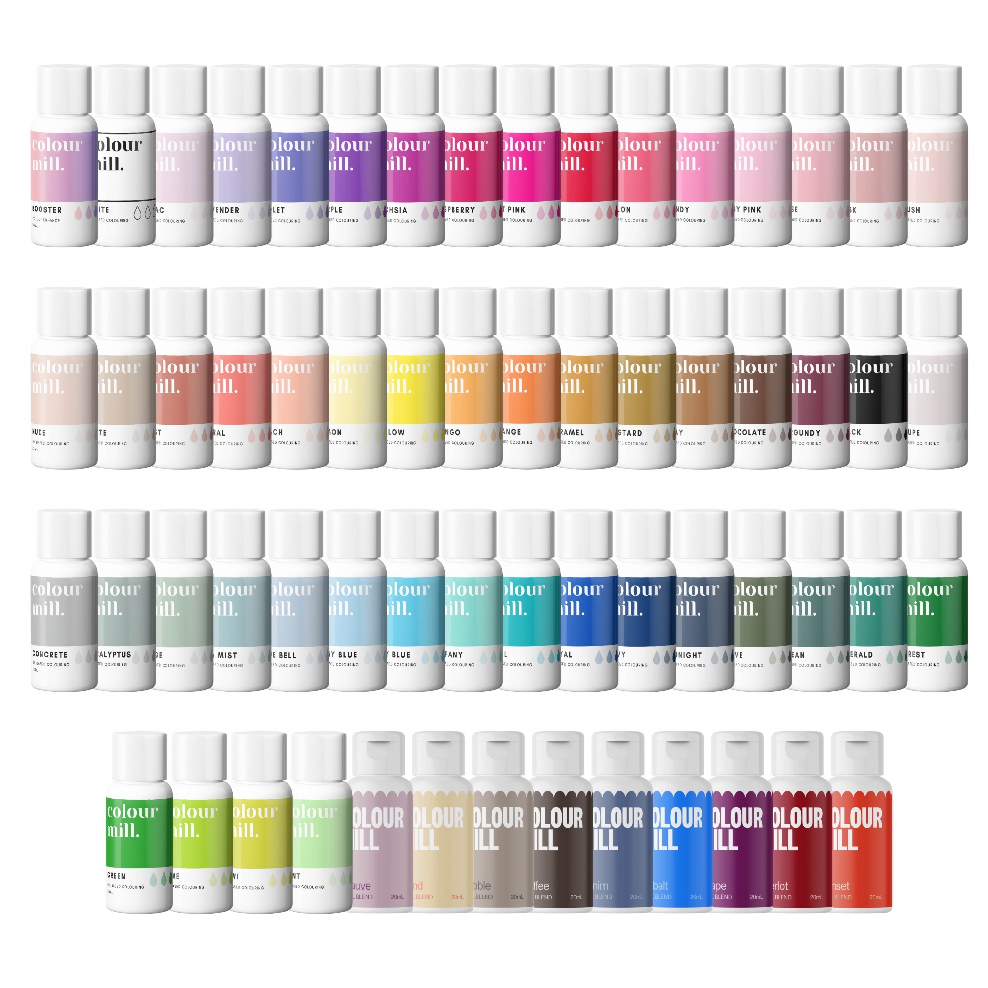 12x 20ml Colour Mill Oil Based Food Colouring - YOU CHOOSE
